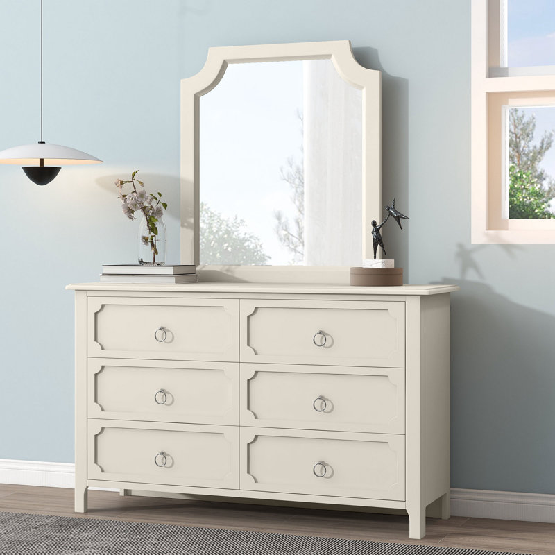 Junes 6 Drawer Dresser Accent Cabinet White Cabinet Entryway Cabinet
